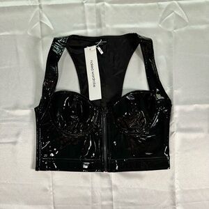 Vinyl Bustier Crop Top SZ M